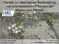 Vortrag Geräte zur alternativen Bekämpfung von unerwünschten Pflanzen auf Wegen und Plätzen