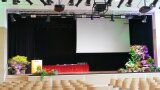 Blumenschmuck rechts und links auf der Bühne in den Mainfrankensälen Veitshöchheim
