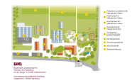 Lageplan des LWG-Standortes in Bamberg mit Hallen, Gewächshäusern und Forschungsflächen.