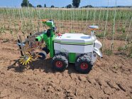 Der autonome Roboter "Oz" der Firma Naio Technologies reguliert Beikraut auf einem Feld