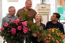 Vier Personen mit Zierpflanzen