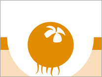 Ein Symbol einer orangenen Mispel.