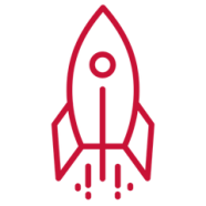 Icon einer senkrecht startenden Rakete