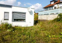 Das Haus ist fertig, doch im Garten hat sich Spontanvegetation etabliert.