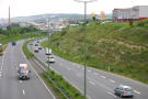 SBegrünungserfolge mit Heumulch und autochthoner Saatgutmischung auf skelettreichem, mineralischen Rohboden an der B8 am Stadtrand von Würzburg.