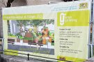 Banner mit Informationen zum Demonstrationsgarten Urban Gardening