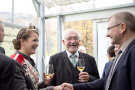 Dr. Paul Beinhofer, Regierungspräsident von Unterfranken, Hubert Fröhlich, erster Vorsitzende des Fränkischen Klein- und Obstbrennerverband Würzburg e. V., Fränkische Apfelkönigin, Franziska Seubert