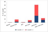 Beta-Cyclocitral (BCC) im Vergleich mit herkömmlicher Köderflüssigkeit (LWG) und einer Mischung aus beiden Lösungen