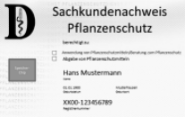 Ausweis für den Sachkundenachweis Pflanzenschutz (Muster)